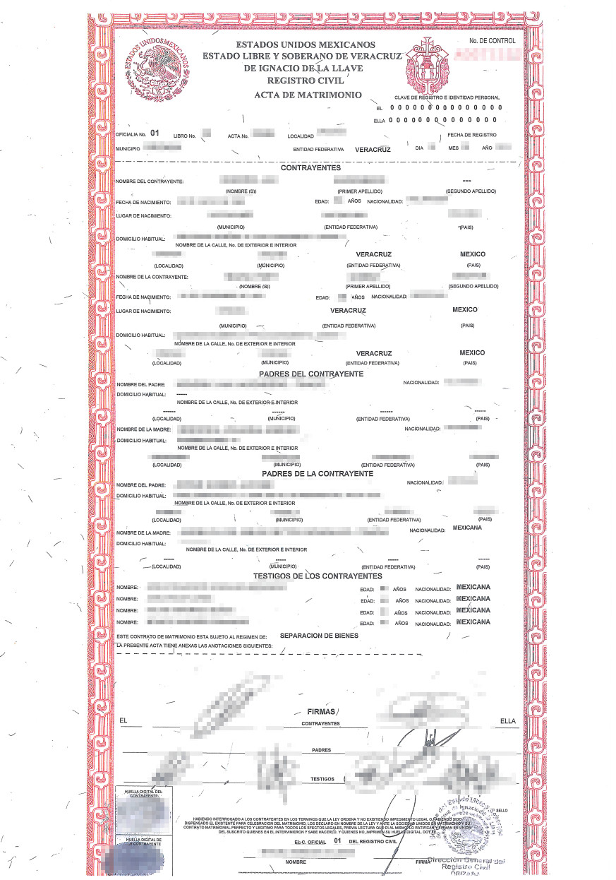 Mexico Marriage Certificate Sworn Translation Spanish German