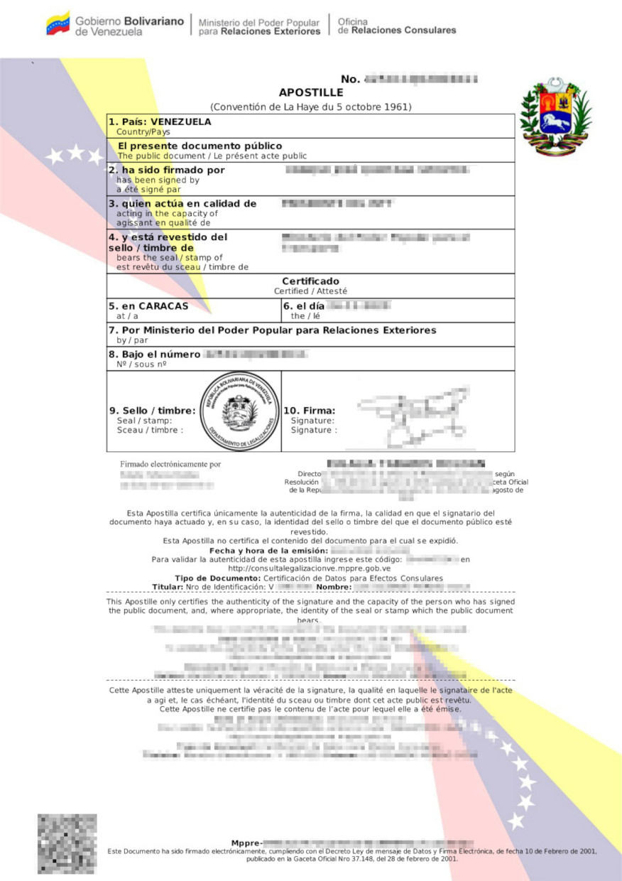 Venezuela Apostille Uebersetzungenkaufen 5732