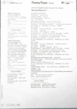 La imagen muestra un certificado de nacimiento español para la traducción jurada al alemán.