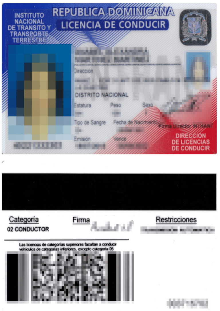Das Bild zeigt einen Führerschein aus der Dominikanischen Republik für die beglaubigte Übersetzung.