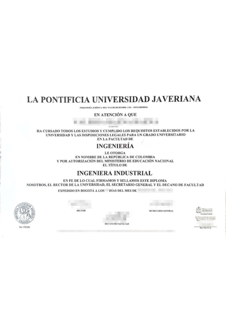Das Bild zeigt eine Hochschulzeugnis aus Kolumbien für die beglaubigte Übersetzung.