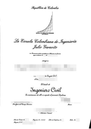 La imagen muestra título universitario de Colombia para la traducción al alemán.