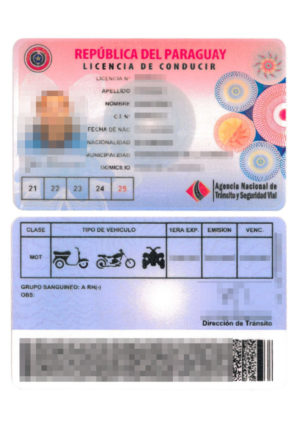 La imagen muestra una licencia de conducir de Paraguay para la traducción al alemán.