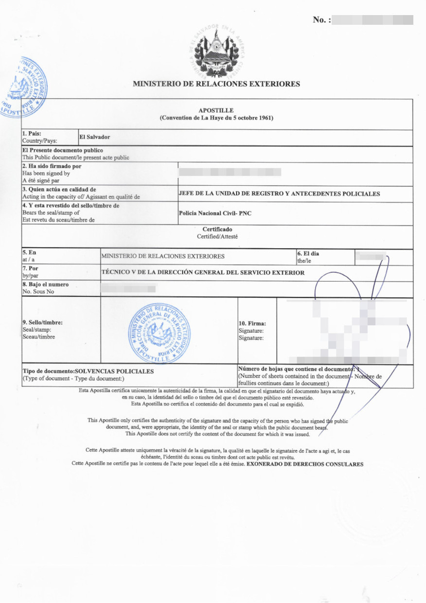 Beglaubigte Übersetzung El Salvador Apostille uebersetzungen.kaufen