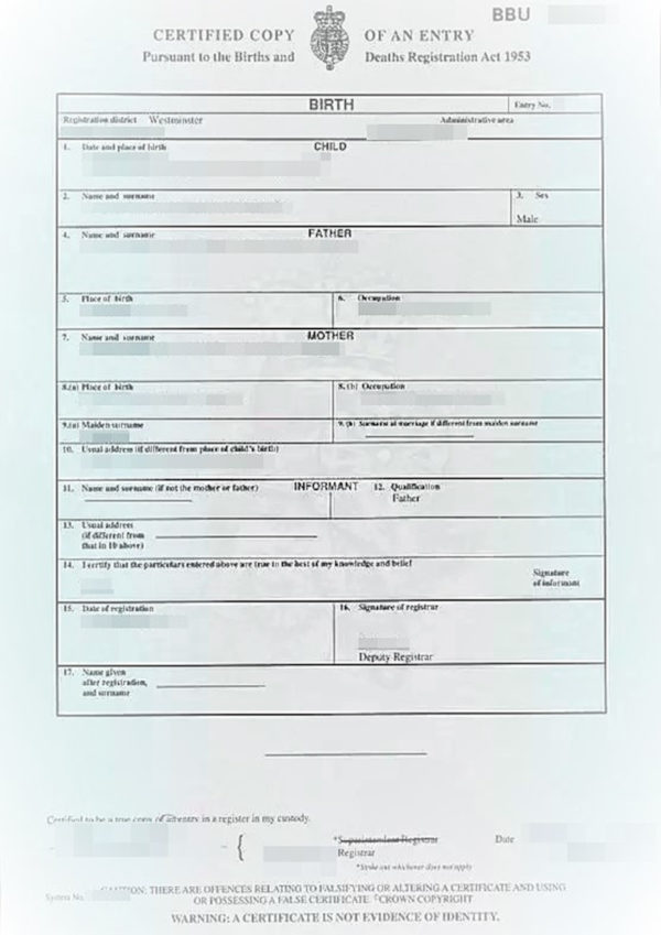 Birth certificate - Page 2 of 2 - Sworn Translation