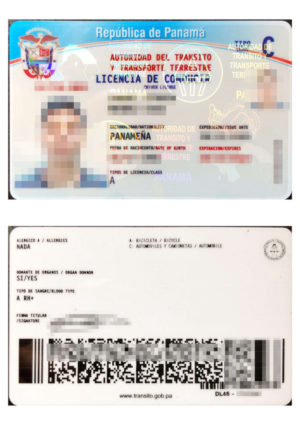 Das Bild zeigt einen Führerschein aus Panama für die beglaubigte Übersetzung ins Deutsche mit Klassifikation der Fahrerlaubnisklasse.
