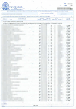Ecuador Certificado Universitario