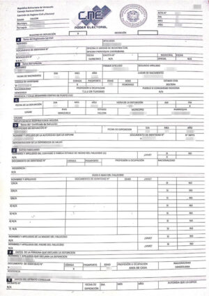 Venezuela Sterbeurkunde