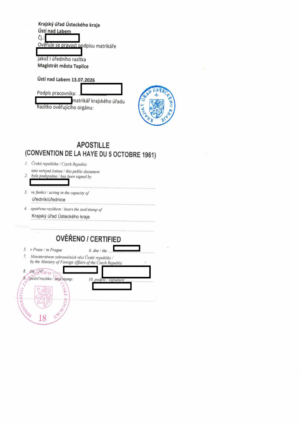 Tschechien Apostille